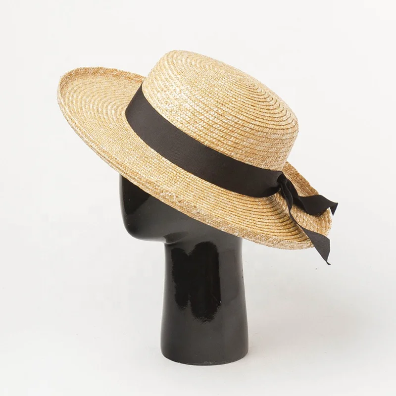 Wholesale New Custom Summer Beach Wheat Straw Braid Boater Bowler Hat
