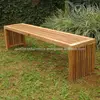 Teak Outdoor Bench With Slats For Home Garden Beach And Pool