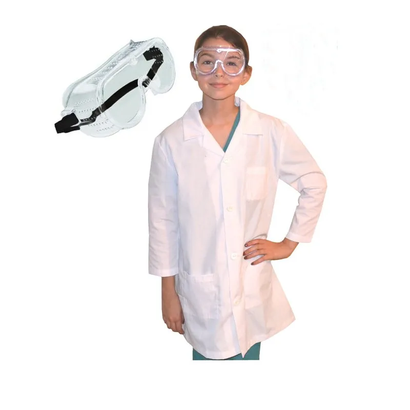Doctor Scientist Dressing Up Lab Coat Fancy Dress Children Pharmacist