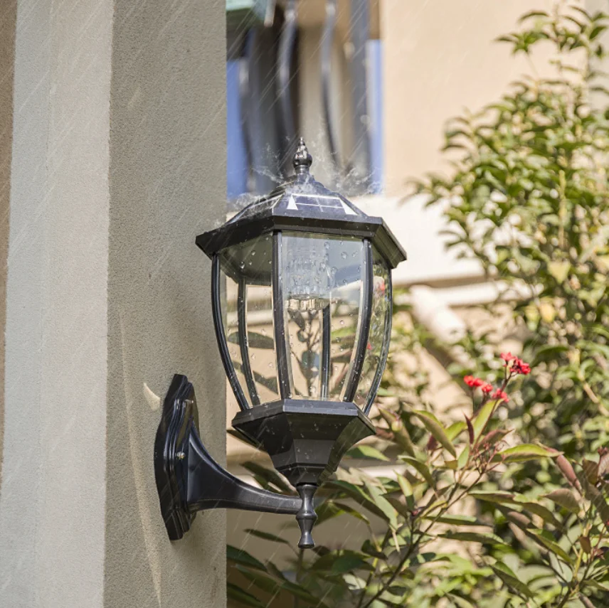 Manufacturers wholesale solar wall lamp garden outdoor waterproof home LED sensor light European garden wall lamp