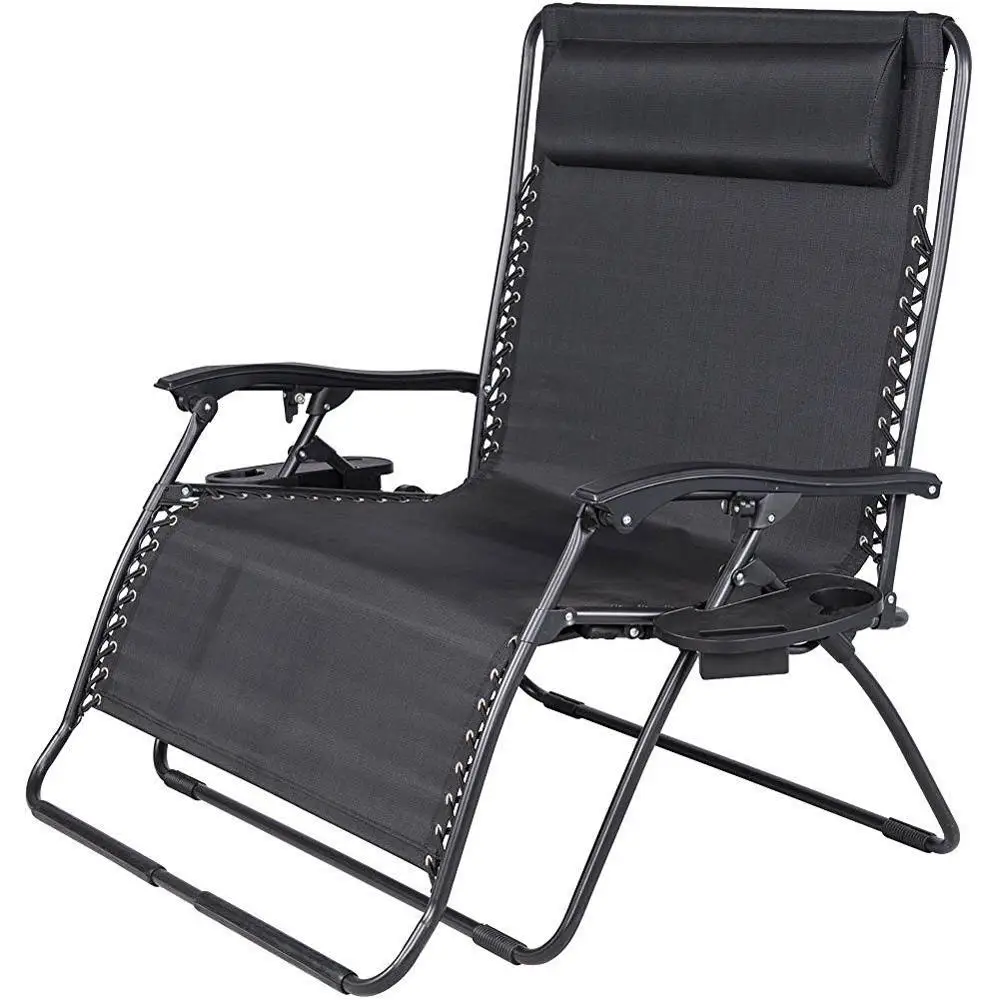 Zero Gravity Chair In Black Powder Coated Steel Frame Double