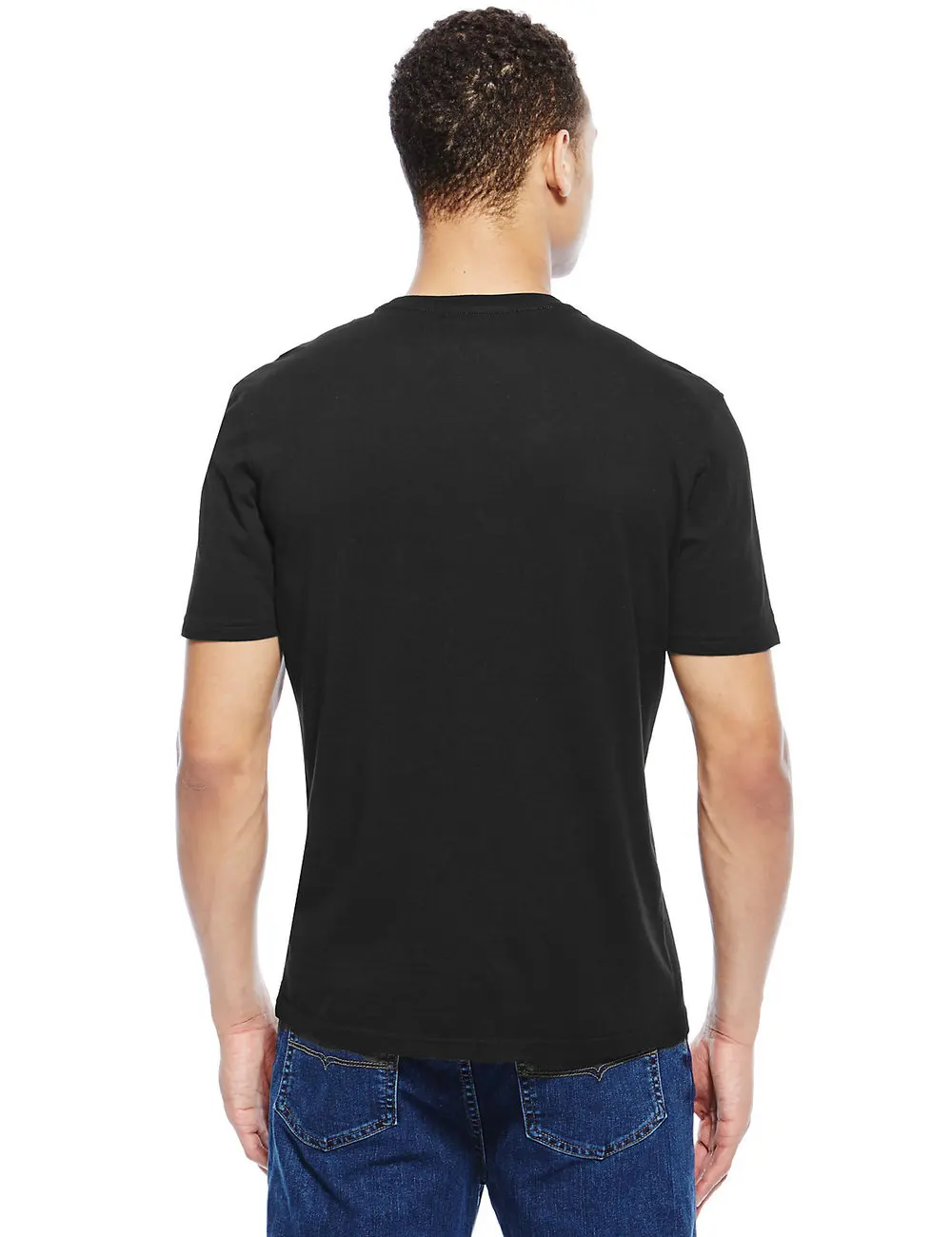 black plain t shirt mens