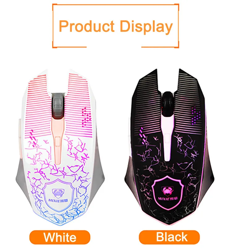 Built-in Weight Block Wired Mouse, Optical 7Color 6D Light Game Mouse