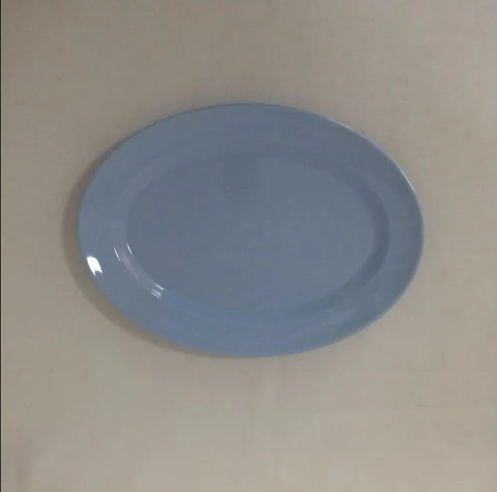 Wholesale On Line Blue Solid Color 12 Inch Oval Melamine Bulk Dinner