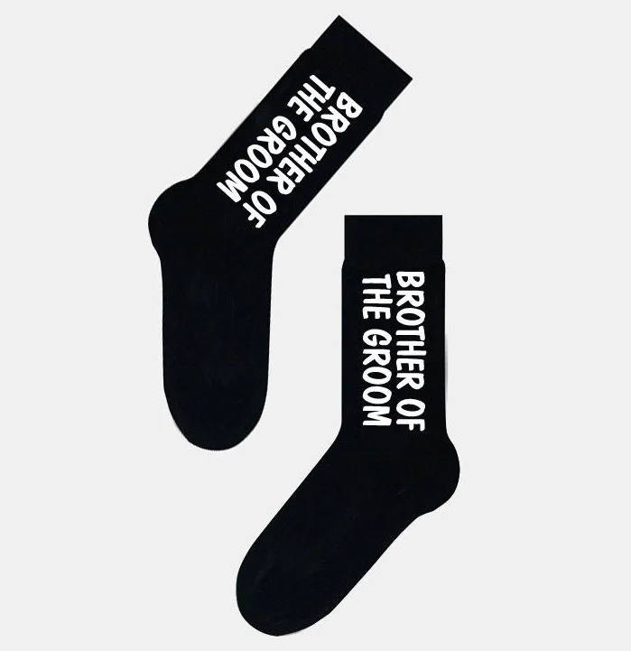 Wedding Black Dress Socks Groom Groomsman Bestman Father Party Mens ...