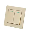 SHARE Factory Price Push Button 2 gang 1 way Switch 250V 16A Champagne Gold Panel