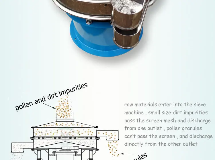 Electric Automatic Vibrating Sieve for Bee Pollen Cleaning