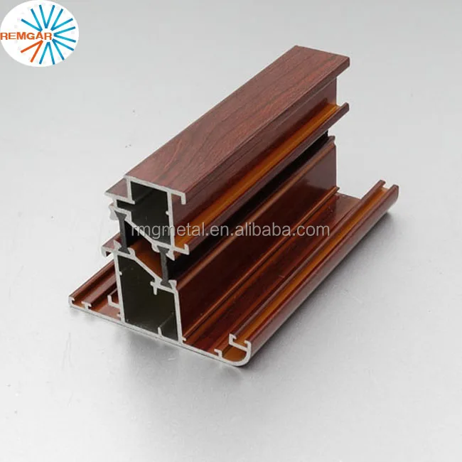 customized factory price wood color finish 6063 T5 aluminum window extrusion profile