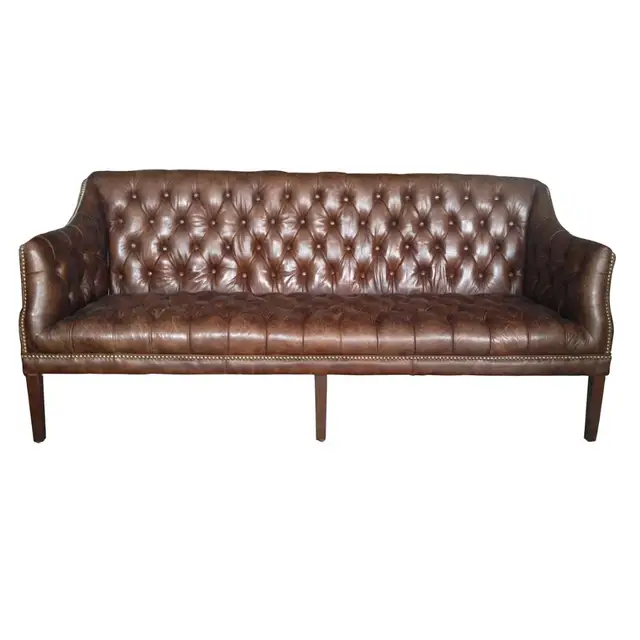 Antique Tan Leather Chesterfield Sofa Chair With Rivets Tan Leather Chesterfield Sofa Chair