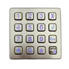 IP 65 Waterproof outdoor 4x4 Dot Matrix Stainless Steel illuminated industrial metal keypad