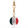 Free Sample Dropshipping Shining crystal ball gift charm, national flag charm