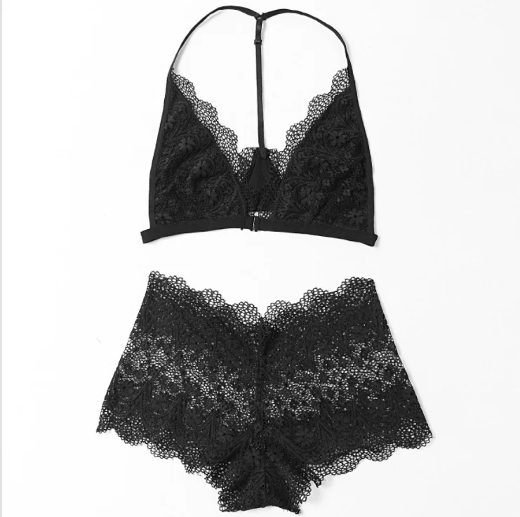 See Through Lace High Cup Open Back Two Piece Sexy Lingerie - Buy Sexy ...
