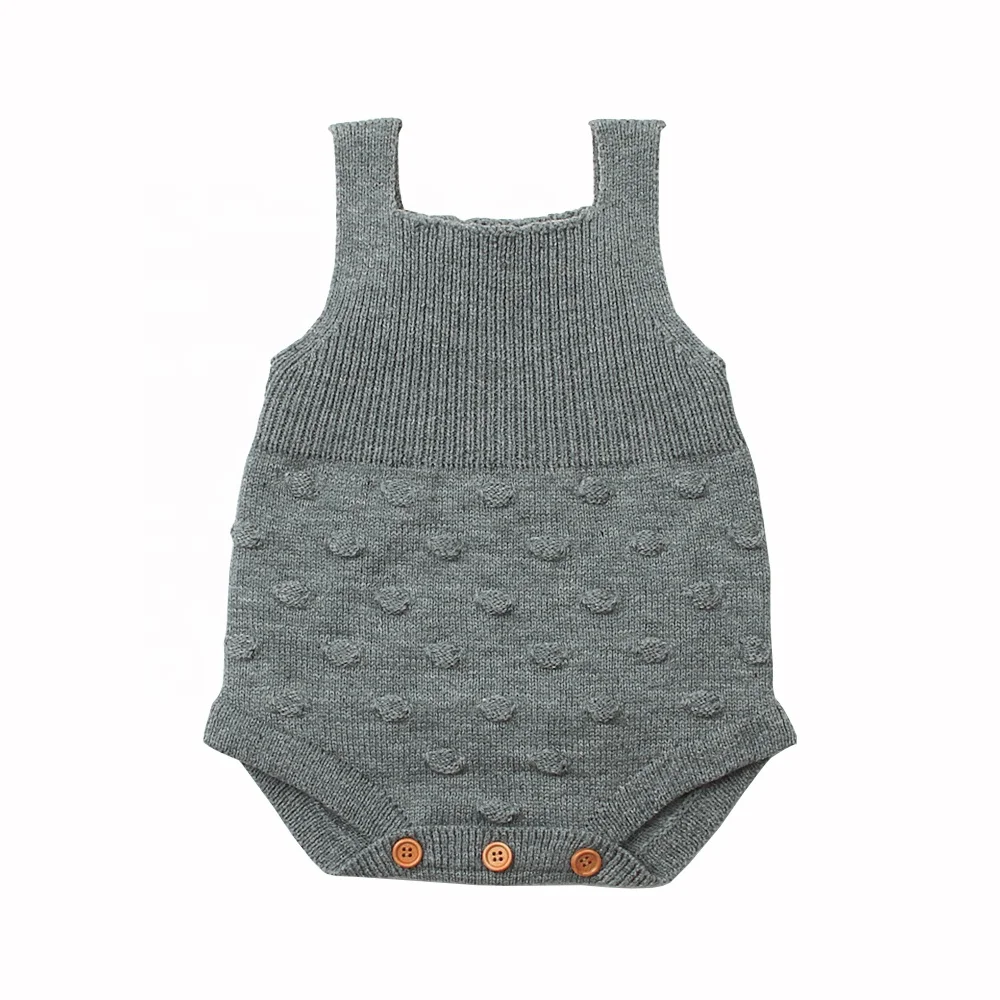 Toddler Boys Baby Knit Romper Autumn Children Sweaters Clothes Grey