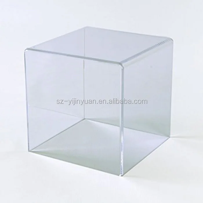 Transparent Small Acrylic Cube Box With Hinged Lid - Buy Cube Acrylic ...