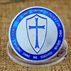 "Cross Shield, Knights" new Coin, Silive Blue High quality cheap wholesale custom challenge gold custom coin