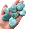 Natural Amazon Stone Quartz Crystal Carved Heart Decor Hand Carved Crystal Heart