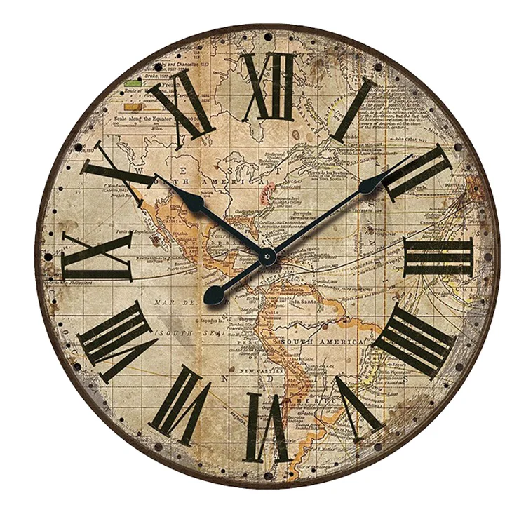 Unique Antique Décoration Murale Carte Du Monde Rond Grande Horloge Murale Buy Grande Horloge Muralehorloge Murale Rondedécor Mural Antique Unique