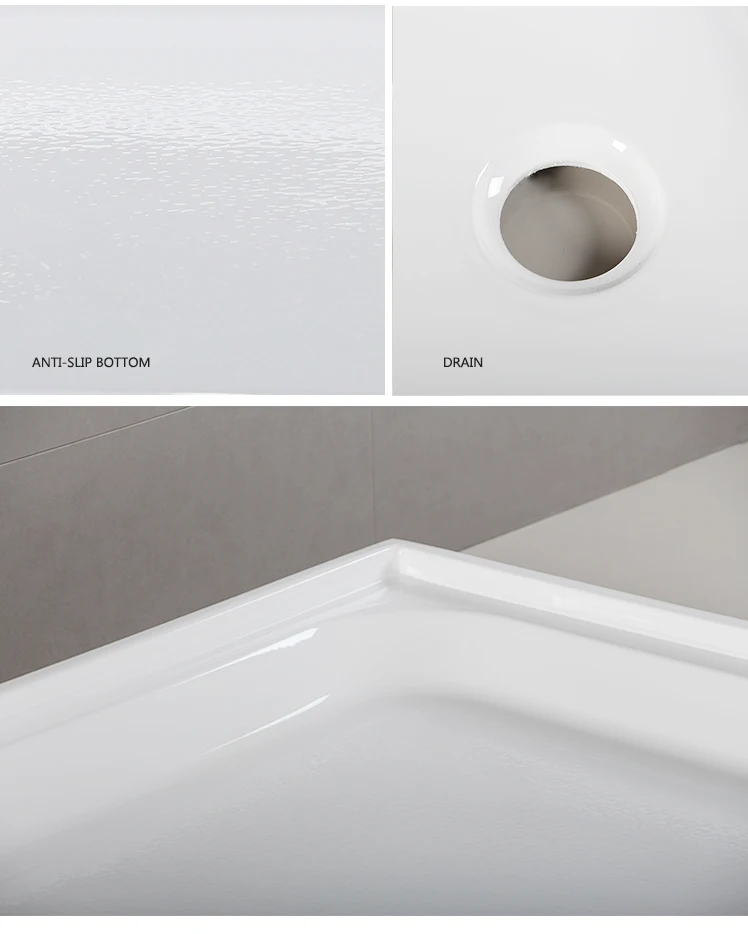 Waltmal Square Resin Composite Shower Tray Stone 48x42 Inch Wtm