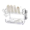 Kitchen Rack in Sink On Counter Utensil Silverware Metal Rack Stand Shelf Display Stand Dishes Dry Rack