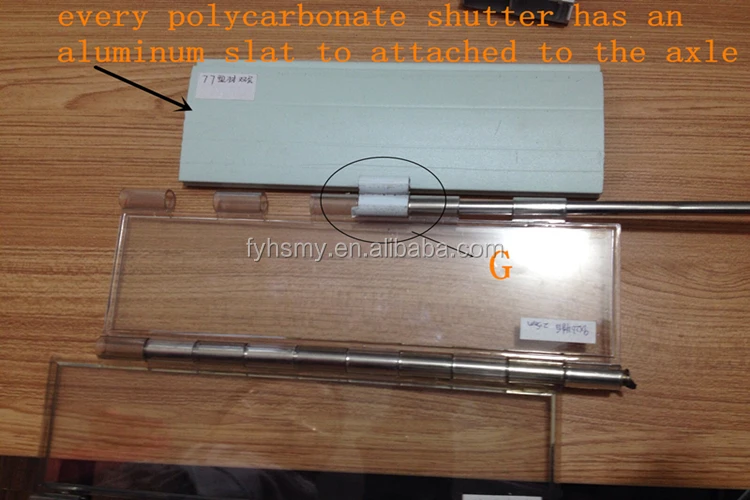 aluminum frame automatic/manual glass PC crystal roller shutter door