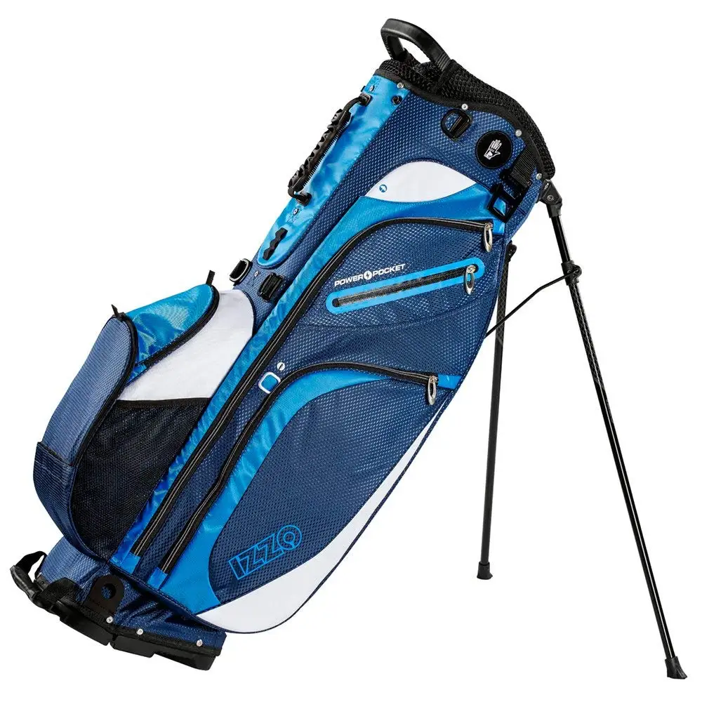 IZZO Versa Stand Golf Bag - Black, Red, Green or Blue - Golf Hybrid Stand Bag, Riding Hybrid Golf Stand Bag, Walking Hybrid Golf Stand Bag - Black, Red, Green and Blue Golf Stand Bag