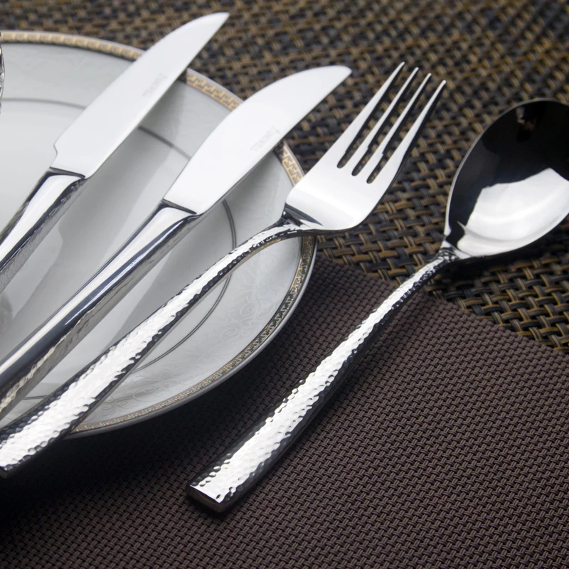 Wedding Flatware Dinner Fork Knife Spoon Gold Silver Cutlery With White Handle