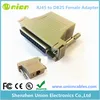 25 Pin Serial DB25 RS232 Female to RJ45 Network Female Socket Adapter