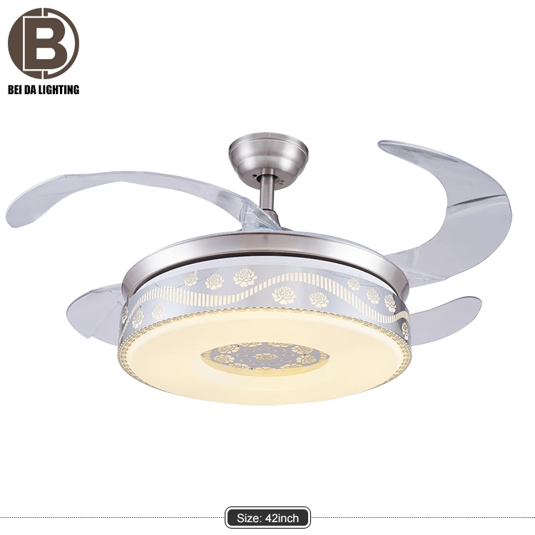 High quality 42 inch 36W LED wall controlled ceiling fan with invisible blades