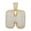 Cute 26 English Word Letters Pendant A-Z Necklaces Bubble Initial Letters Cubic CZ Hiphop Jewelry