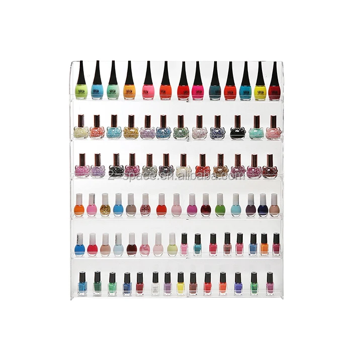 6 Shelf Clear Display Rack For Nail Varnish Wall Mounted Acrylic Nail Polish Organizer Buy