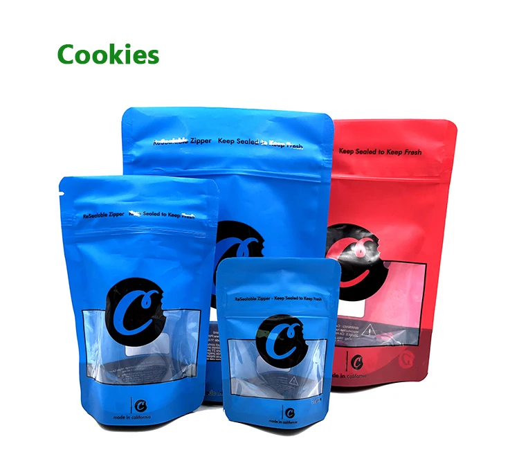 High Quality Smell Proof Weed Bags Cookie Mylar Bags With Child Proof