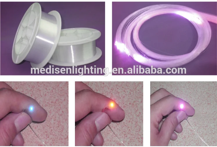 3mm P shape  plastic side glow emitting optical fiber optic fibre lighting for car interior light decoration