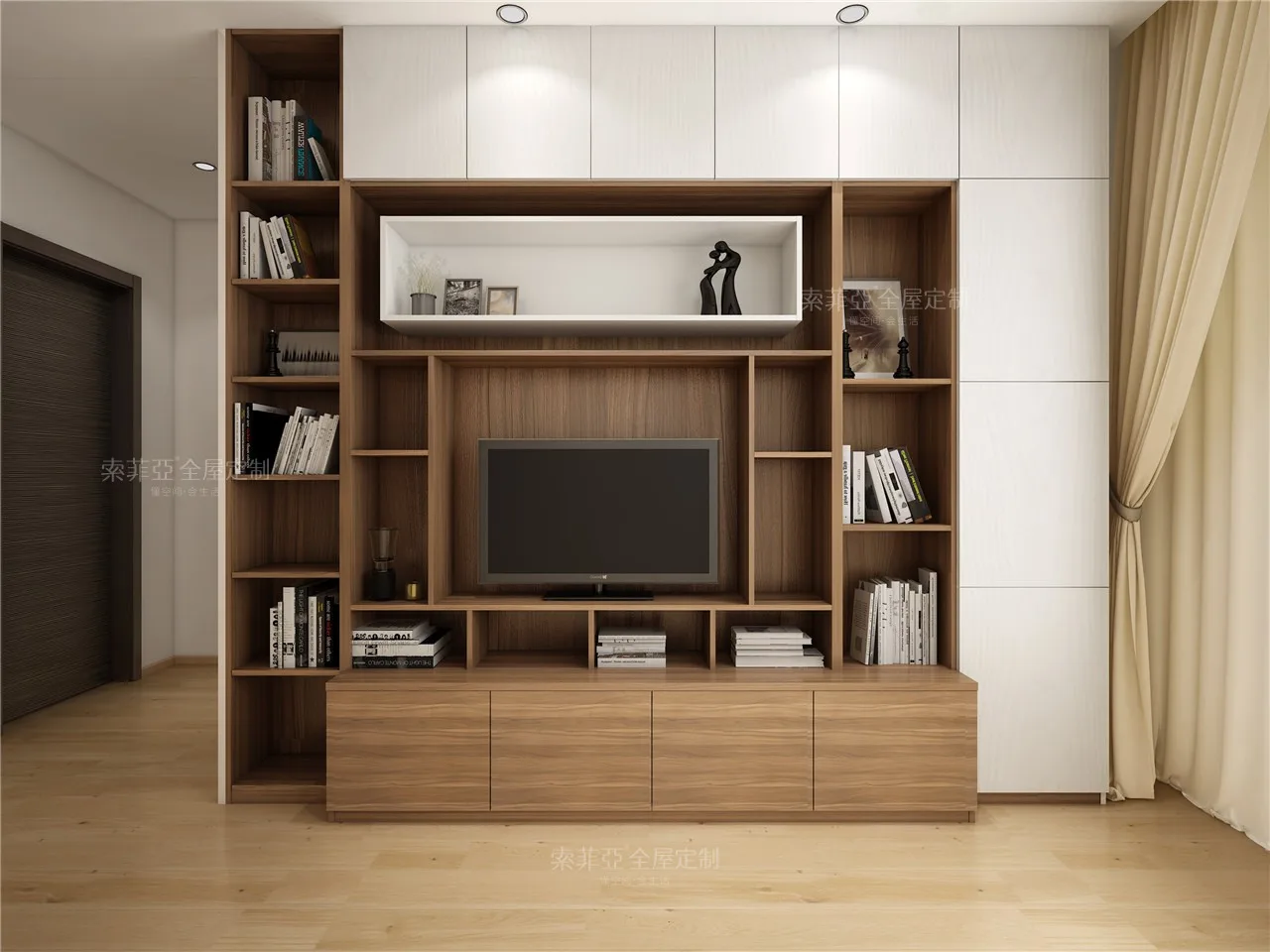 customized design living room showcase furniture wooden tv