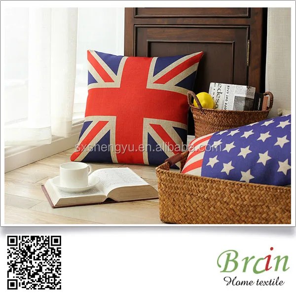 Cotton Linen Square The Union Jack British Flag Pillow Cover