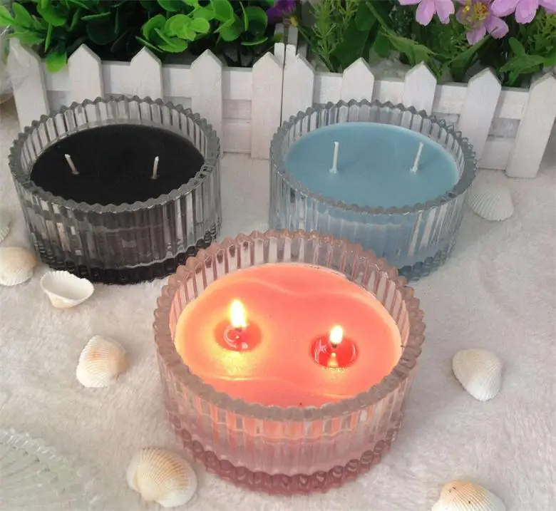 Multi Wicks Colored Home Fragrances Scent Diffusers Glass Jar Candles