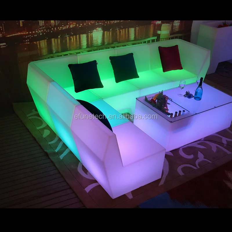 Remote Control Rgb Color Changing Illuminated Sectional Sofa Couch Led