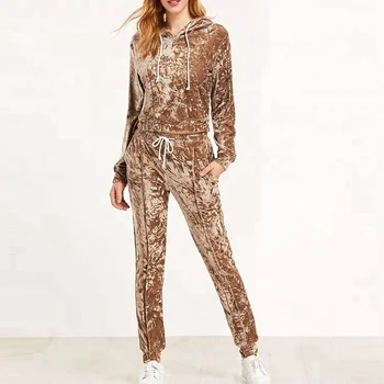 crushed velvet jogging suit