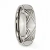 Chisel Titanium Criss-Cross X Design 6mm Brushed Polished Band Ring Comfort Fit