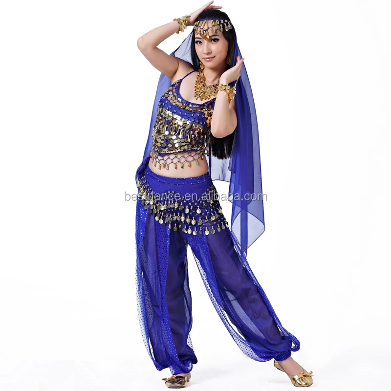 Bestdance Sexy Arabic Belly Dance Costume Top Pants Trousers Outfit Set