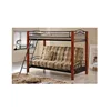 Vintage Solid Wooden Metal Frame Bunk Beds 2ft 6" with Ladders Retro 2 Singles