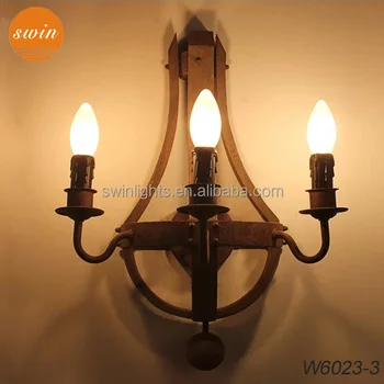 New Design American Style Wood Wall Sconce 3 Lights Antique Rustic Iron Lamp In New Design American Style Wood Wall Sconce 3 Lights Antique Rustic Iron Lamp In