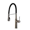 China Kitchen Supplies Silicone Flexible Hose Pull Out Down Brass Brushed Nickel Faucet Kitchen Taps