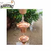 Copper Rain Chain With Flower Design Cup For Garden Decor And Gutter