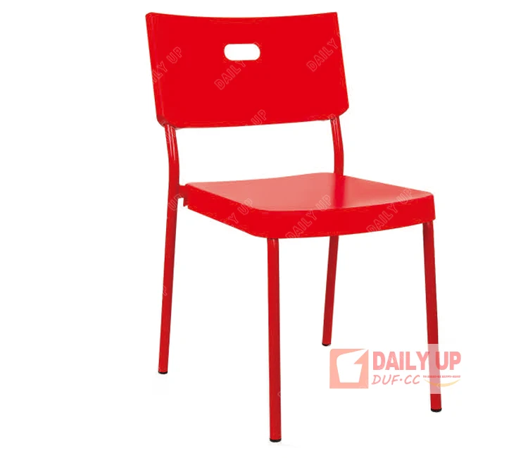 Top China Furniture whole chair in one colour thicken PP board powder coating steel frame dining chair dinner chair for sale