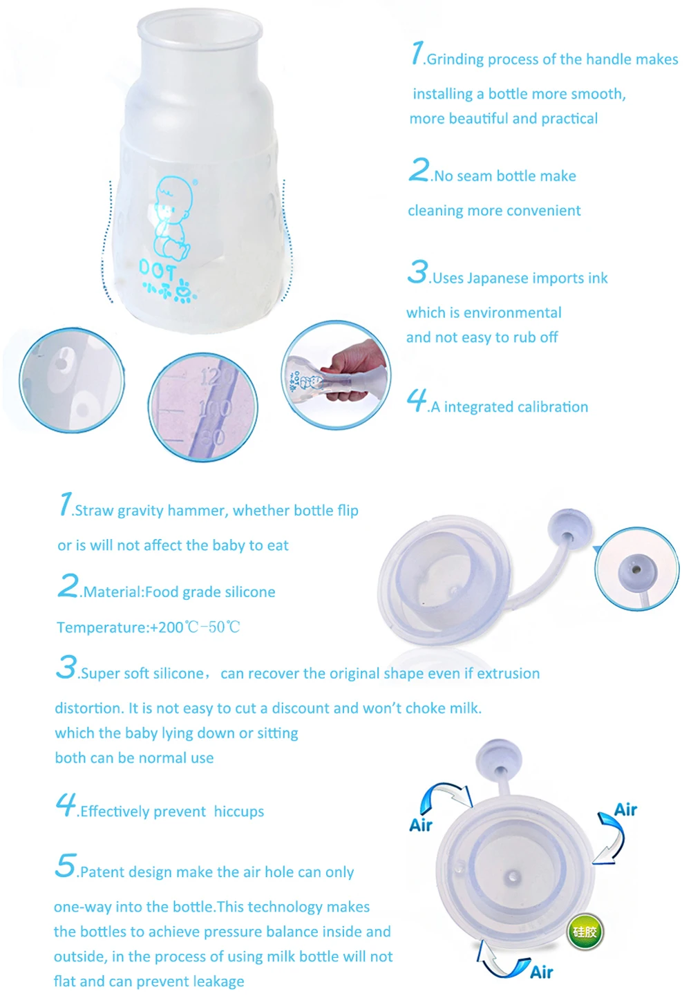 Bpa Free Approved Silicone Vacuum Flask Feeding Baby Bottle Buy