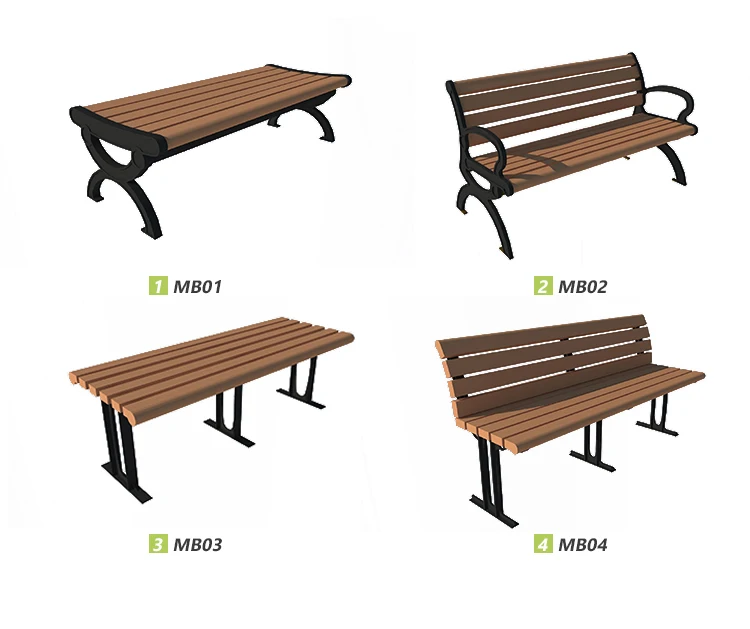 Wholesale 3 Foot Metal Legs Park Bench Garden Bench Wpc Outdoor Waiting