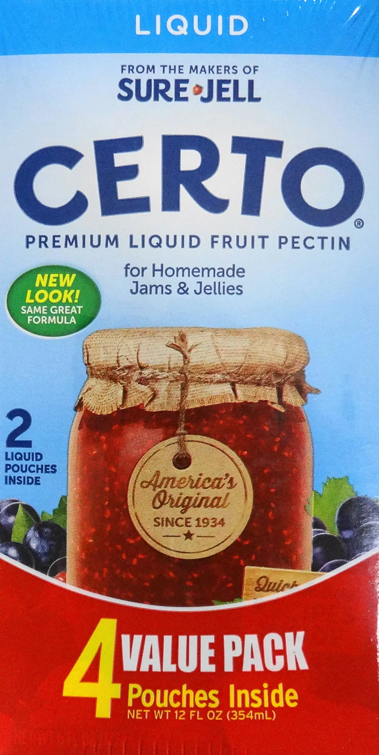 Sure-Jell Certo Premium Liquid Fruit Pectin Value Pack, 2 Boxes, 4 Pouches....
