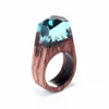 Popular handmade magic secret forest couple resin wood ring hand jewelry wholesale RERI001