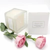 Smokeless single wrapped square candles frosted soy scented custom candles jars glass