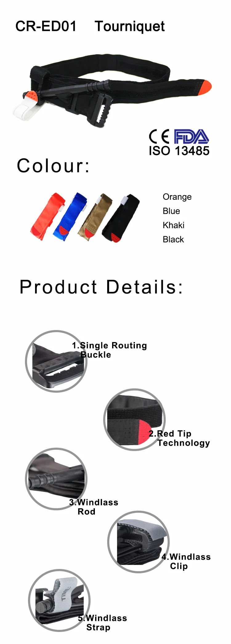 Black Arterial Tourniquet Combat Tourniquet For Sale Buy Tourniquet